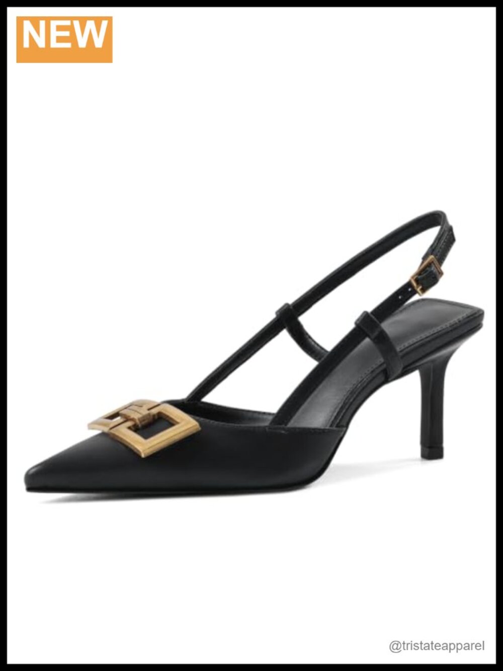 Patent Slingback Kitten Heels Pointed Toe Dress Pumps